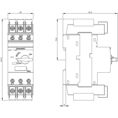 3RV2711-1DD10 Siemens LEISTUNGSSCHALTER UL489 3,2A Produktbild Additional View 2 L