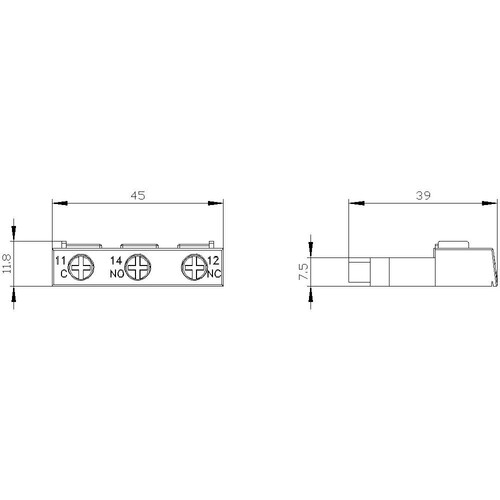 3RV2901-1G Siemens HILFSSCHALTER QUERLIEGEND, ELEKTRONIKGER Produktbild Additional View 2 L