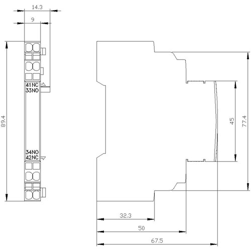 3RV2901-2A Siemens HILFSSCHALTER SEITLICH ANBAUBAR 1S + 1OE Produktbild Additional View 2 L