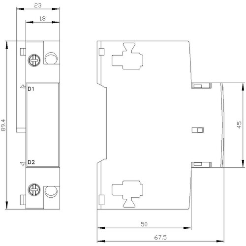 3RV2902-1AP0 Siemens UNTERSPANNUNGS- AUSLOESER AC 230V/240V Produktbild Additional View 2 L