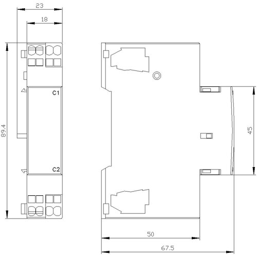 3RV2922-2CV0 Siemens UNTERSPG. AUSLOESER MIT 2 HILFSKONT. Produktbild Additional View 2 L