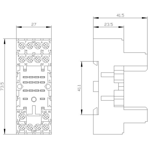 LZS:PT78740 SIEMENS Sockel für Relais mit 4 Wechslern Produktbild Additional View 2 L