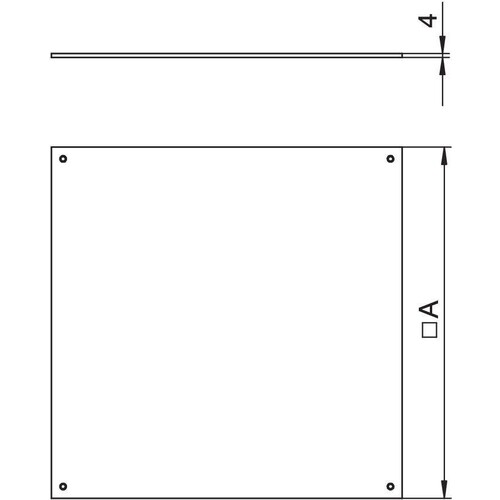 7400577 OBO DU 350-2 Blinddeckel für UZD350-2/3 383x383x4 Stahl bandverzinkt Produktbild Additional View 1 L