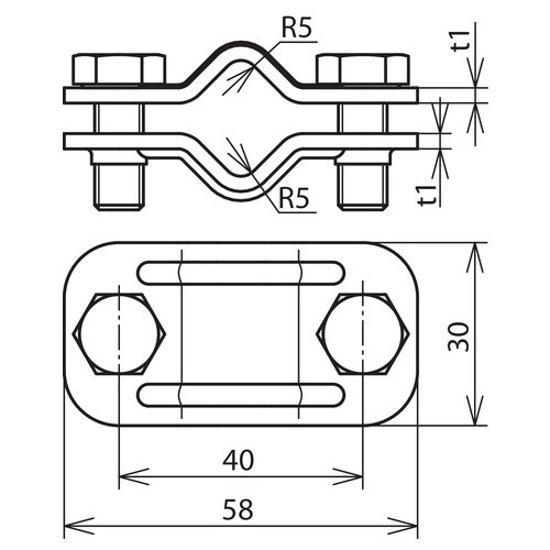 459029 DEHN UNI-Trennklemme NIRO f. 2 x Rd 8-10mm Produktbild Additional View 1 L