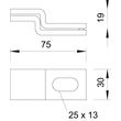 6019617 OBO WB 30 75 FT Wandbügel für Steigeleiterbefestigung St FT Produktbild Additional View 1 S