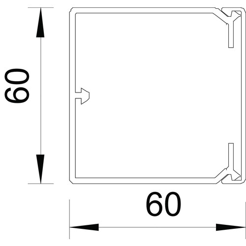 6191193 OBO WDK60060RW Wand- und Deckenkanal mit Bodenlochung 60x60x2000 Produktbild Additional View 1 L