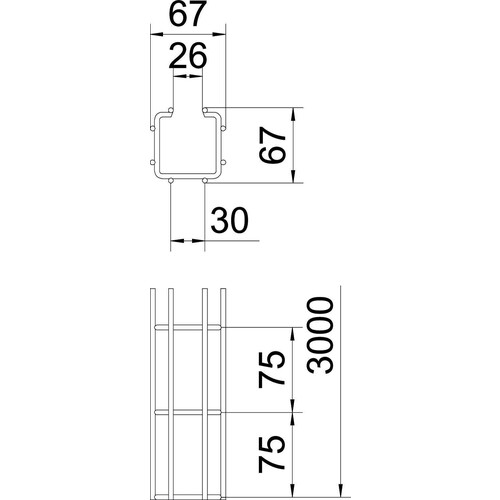 6017428 OBO CGR 50 50 FT C-Gitterrinne 50x50x3000 Stahl tauchfeuerverzinkt Produktbild Additional View 1 L