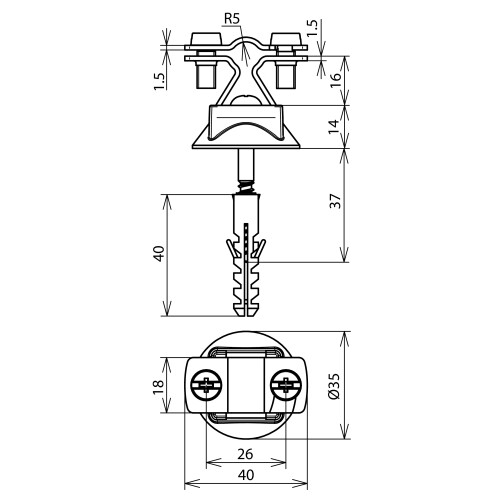274167 Dehn Leitungshalter 8-10  Niro M8 Produktbild Additional View 2 L