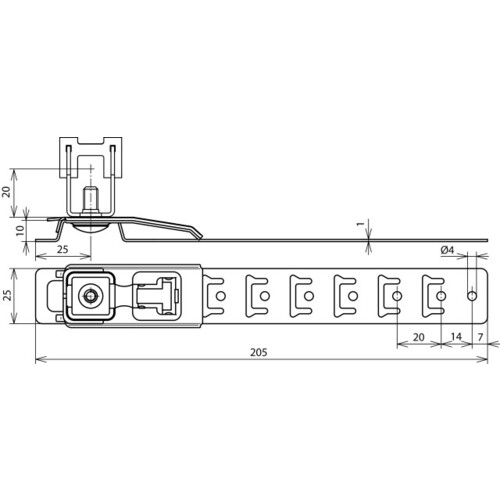 206289 DEHN Dachleitungshalter UNIgrip NIRO H 20mm f. Rd 8mm m. Klemmteil u. St Produktbild Additional View 1 L