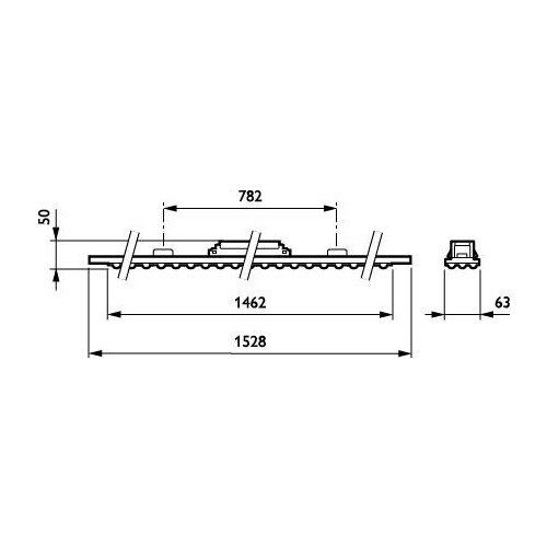 66124499 Philips LED Lichtbandleuchte Maxos 55S/840 PSD WB WH, weiss L:1528mm Produktbild Additional View 2 L