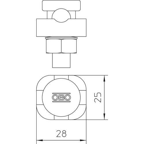 5304 105 OBO Verbinder Rd 8-10mm,1fach verzinkt Produktbild Additional View 1 L