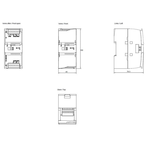 6ES7231-4HD32-0XB0 Siemens Simatic S7-1200 Analogeingabe SM 1231 Produktbild Additional View 2 L