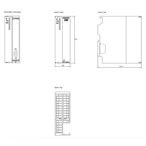 6ES73401AH020AE0 SIEMENS CP 340 RS232C Simatic S7-300 Produktbild Additional View 1 L