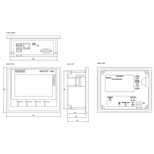 6AV21242DC010AX0 SIEMENS SIMATIC HMI KTP400 Comfort Produktbild Additional View 2 L