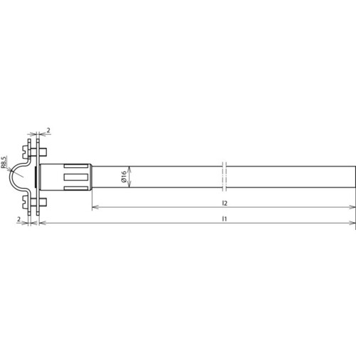 106180 DEHN DEHNiso-Distanzhalter f. Rd 16mm L 675mm o. Befestigungselement Produktbild Additional View 1 L