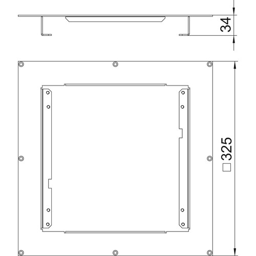 7428547 OBO DUG RK UAN 9 Montagedeckel für Kassetten in HB 340x340x34 Stahl Produktbild Additional View 1 L