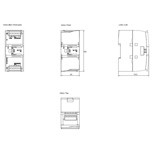 6ES7222-1BF32-0XB0 SIEMENS Simatic S7-1200 Digitalausgabe SM 1222, 8 DO Produktbild Additional View 2 L