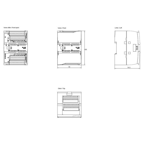 6ES7223-1BL32-0XB0 SIEMENS Simatic S7-1200, Digitale E/A SM1223 16DI/16DO Produktbild Additional View 2 L