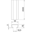 1112228 OBO 2063 2M FT Profilschiene un- gelocht Schlitzweite 16,5mm 2000x35x18mm Produktbild 1 S
