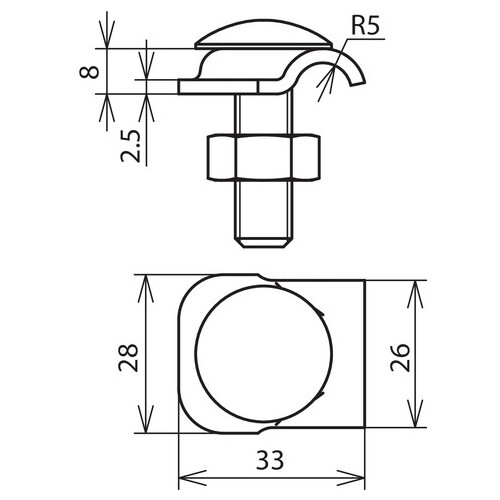 390159 DEHN Klemmbock Rd 6-10mm NIRO m. Flachrundschraube u. Mutter M10 Produktbild Additional View 2 L