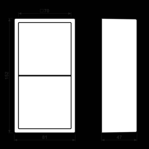 AL2582A-L Jung Aufputz-Kappe m. Rahmen 2fach Produktbild Additional View 1 L