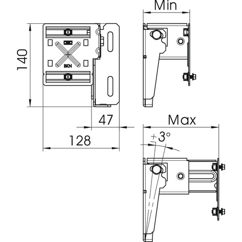 6288001 OBO BKN50 80 Befestigungskonsole Tiefe 52 - 83 Stahl Produktbild Additional View 1 L