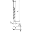 3188183 OBO 12400 8x80 G Sechskantholz- schraube 8x80mm Stahl galvanisch verzink Produktbild Additional View 1 S