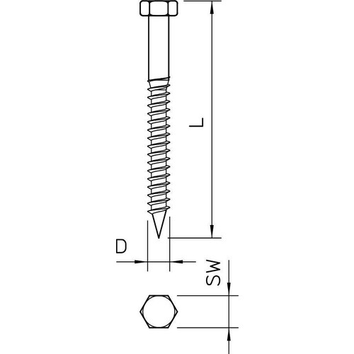 3188183 OBO 12400 8x80 G Sechskantholz- schraube 8x80mm Stahl galvanisch verzink Produktbild Additional View 1 L