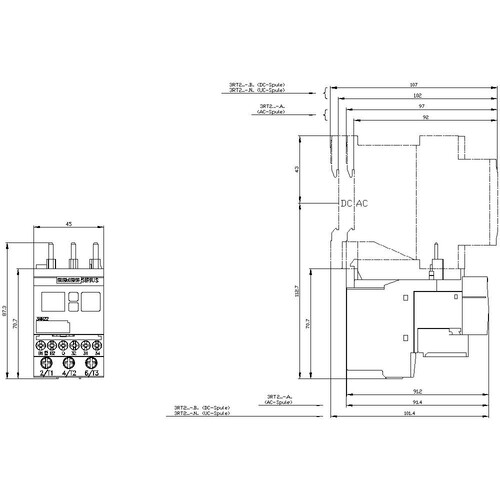 3RR22421FW30 Siemens ÜBERWACH-REL.F.3RT2 S0 DIG.4-40A 20-400HZ 3-PH24-240VAC/DC1W Produktbild Additional View 2 L