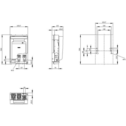 3NP11431DA20 Siemens SICHERUNGSLAST- TRENNSCHALTER  3NP1 3-POL Produktbild Additional View 2 L