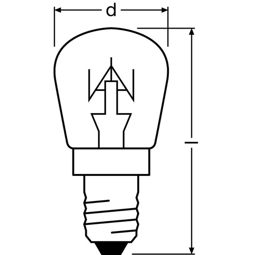 310282 Osram SPC.T26/57 CL 15W E14 Spezialglühlampe 230V FS1 EEI:E Produktbild Additional View 2 L