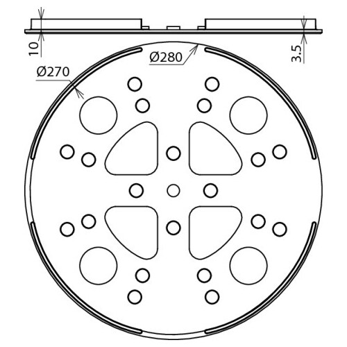 102060 DEHN Unterlegplatte Kunststoff D 280mm schw. Produktbild Additional View 1 L