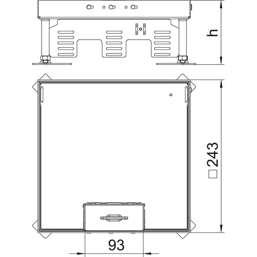 7409218 OBO RKSN2 9 VS 20 Quadratische Kassette mit Schnurauslass 242x243mm Produktbild Additional View 1 L