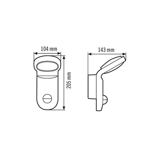 EL10750014 Esylux LED-Aussenleuchte Wantmontage AOL 100 LED 5K (14W) schwarz Produktbild Additional View 1 L