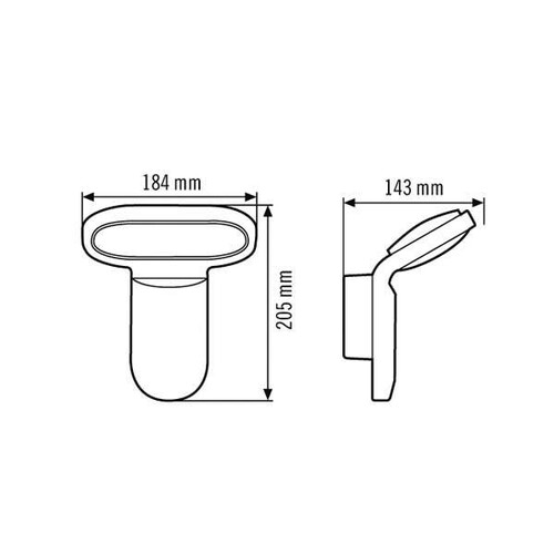 EL10710100 Esylux LED-Aussenleuchte Wantmontage OL 200 LED 5K (25W) weiß Produktbild Additional View 1 L