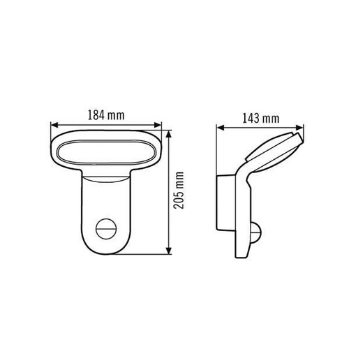 EL10750113 Esylux LED-Aussenleuchte Wantmontage AOL 200 LED 5K (25W) schwarz Produktbild Additional View 1 L