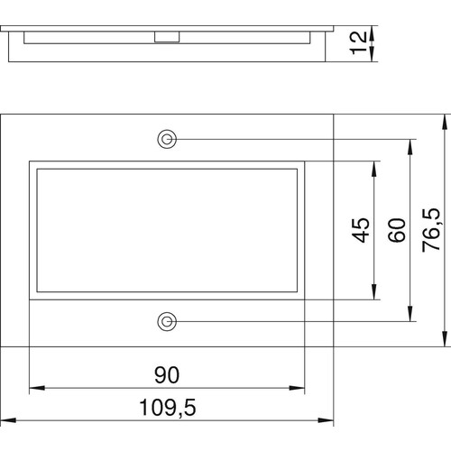 7408276 OBO T4B P7 9011 Abdeckplatte 2f Modul 45 für T4B 110x77mm Polyamid graph Produktbild Additional View 1 L