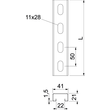 1123672 OBO A8G2 1,5 Ankerschiene gelocht, 10,5x30mm 2000x41x21 Stahl band Produktbild Additional View 1 S