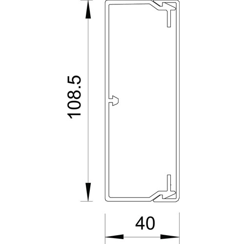 6021034 OBO WDK40110GR Wand- und Deckenkanal mit Bodenlochung 40x110x2000 Produktbild Additional View 1 L