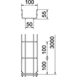 6001416 OBO GRM 55 100 FT Gitterrinne GRM 55x100x3000 Stahl tauchfeuerverzinkt Produktbild Additional View 1 S