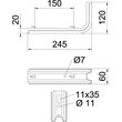 6366031 OBO TPSAG 245 FS TP Wand- und Stielausleger für Gitterrinne B245mm Sta Produktbild Additional View 1 S