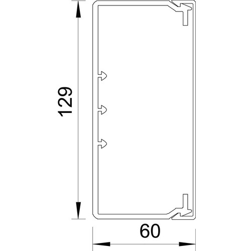 6027148 OBO WDK60130LGR Wand- und Deckenkanal mit Bodenlochung 60x130x2000 Produktbild Additional View 1 L