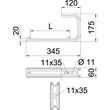 6365949 OBO TPDG 345 FS Wand- und Deckenbügel für Gitterrinne B345mm Stahl Produktbild Additional View 1 S