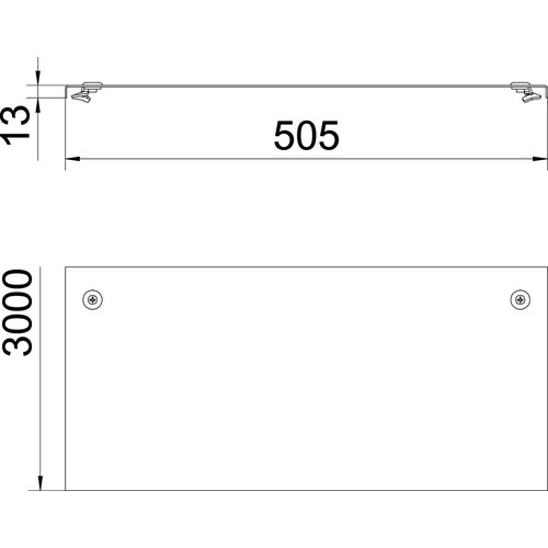 6052509 OBO DRL 500 FS Deckel mit Drehriegel für Kabelrinne und Kabelleite Produktbild Additional View 1 L