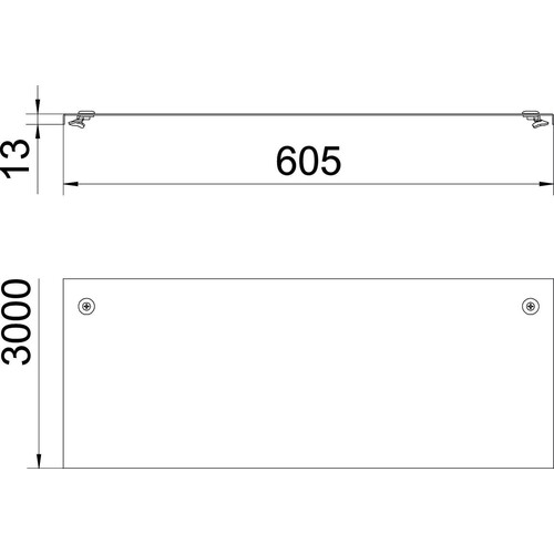 6052606 OBO DRL 600 FS Deckel mit Drehriegel für Kabelrinne und Kabelleite Produktbild Additional View 1 L