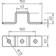 1124753 OBO GMS 3 O 4141 V4A Omegabügel mit 3 Löchern 150x45x40x4 Edelstahl, ros Produktbild Additional View 1 S