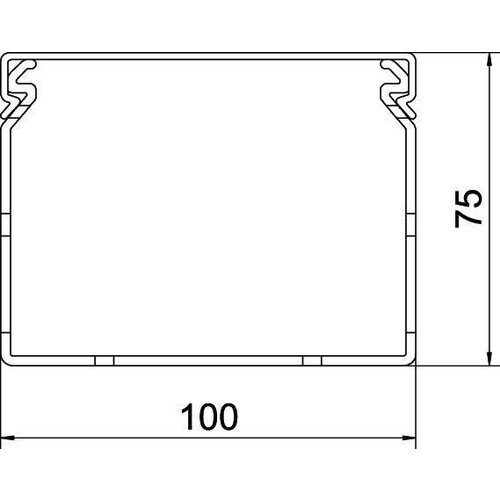 6178563 OBO LKVH N 75100 Verdrahtungs- kanal halogenfrei 75x100x2000 Polycarbon Produktbild Additional View 1 L