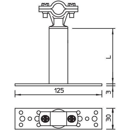 5408806 OBO ISO-A-500 ISO-Abstandhalter mit Befestigung 500mm Aluminium Produktbild Additional View 1 L
