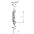 5300120 OBO 945 M6 V4A Spannschloss M6 Edelstahl rostfrei Produktbild Additional View 1 S