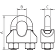 5302188 OBO 947 10 V4A Drahtseilklemme 10mm Edelstahl, rostfrei Produktbild Additional View 1 S